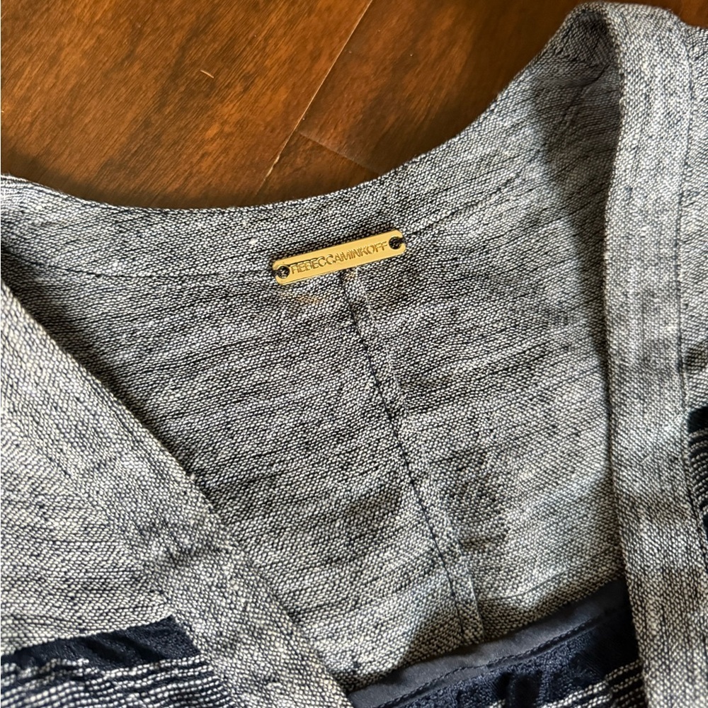 Rebecca Minkoff Maui Navy Linen Blend Vest size small - Picture 4 of 6